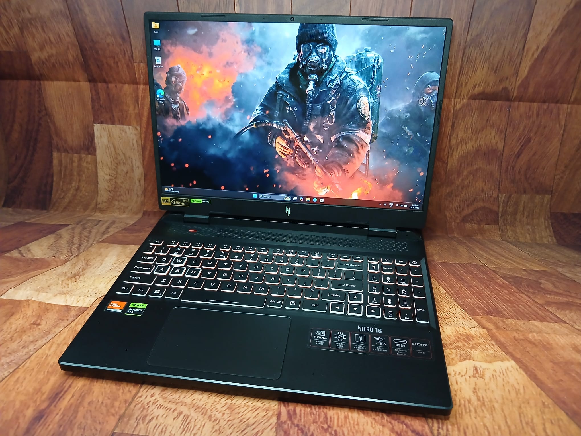 Acer Nitro 16 Gaming Laptop, 16" 165Hz, Ryzen 7 7840HS, RTX 4050, 32 GB RAM, 1TB SSD, Win11 - Image 5