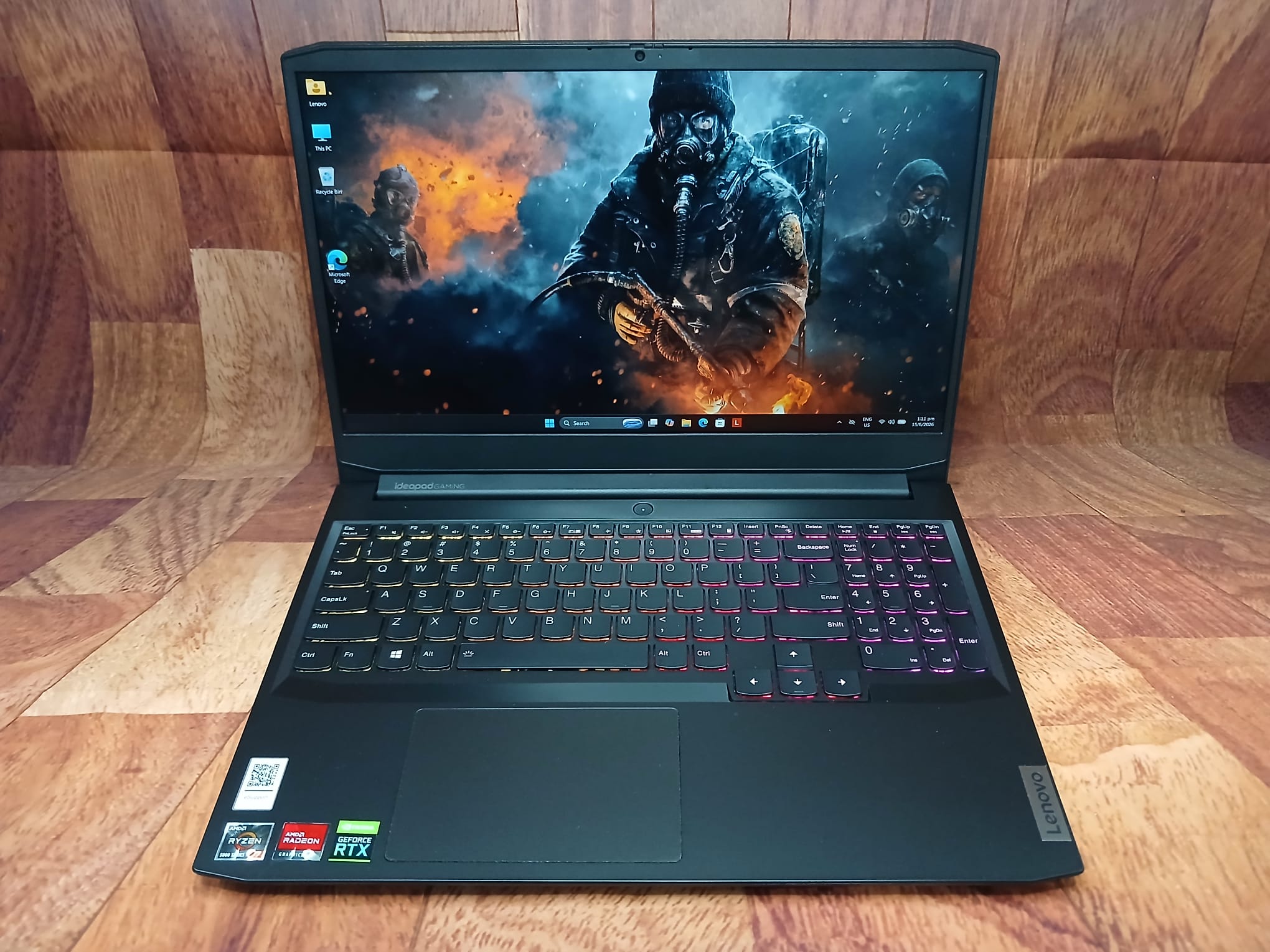 Lenovo Ideapad Gaming Laptop, AMD Ryzen 7 5800H, 16 GB, 512 GB SSD, Geforce RTX 3050, Win11