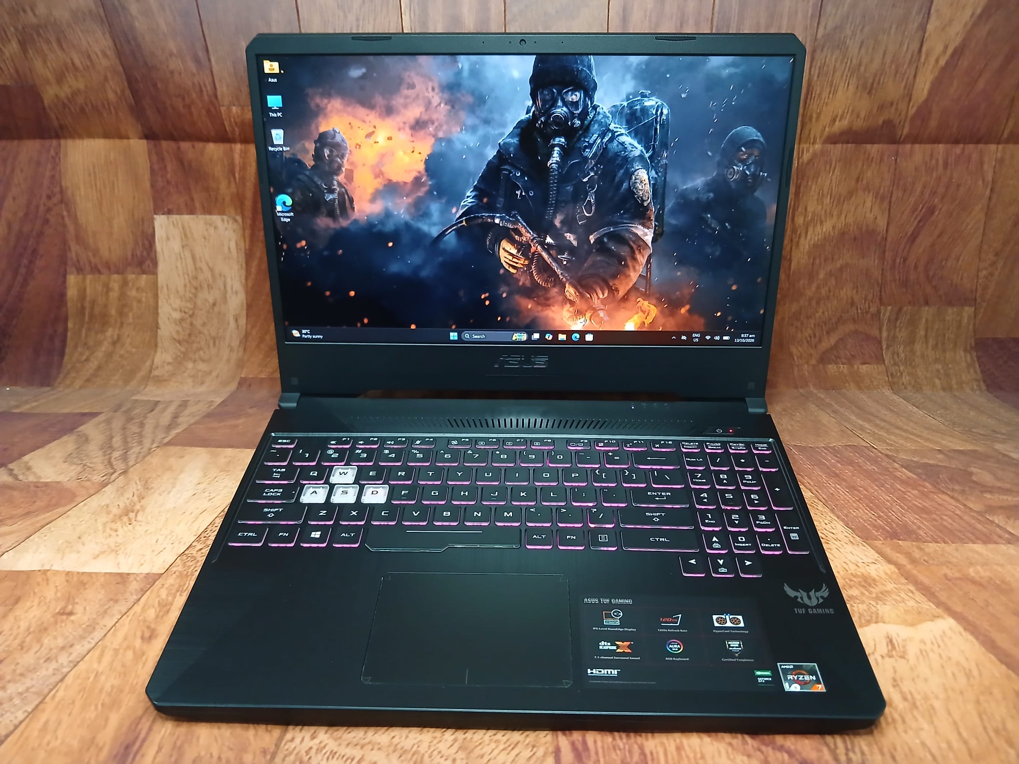 ASUS TUF Gaming Laptop 15.6", Ryzen 7 3750H, 16GB, SSD+HDD, Geforce GTX 1660Ti, Win11, 120Hz