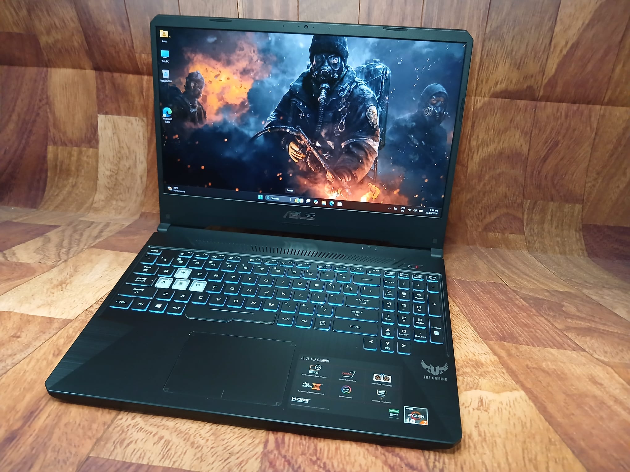 ASUS TUF Gaming Laptop 15.6", Ryzen 7 3750H, 16GB, SSD+HDD, Geforce GTX 1660Ti, Win11, 120Hz - Image 9